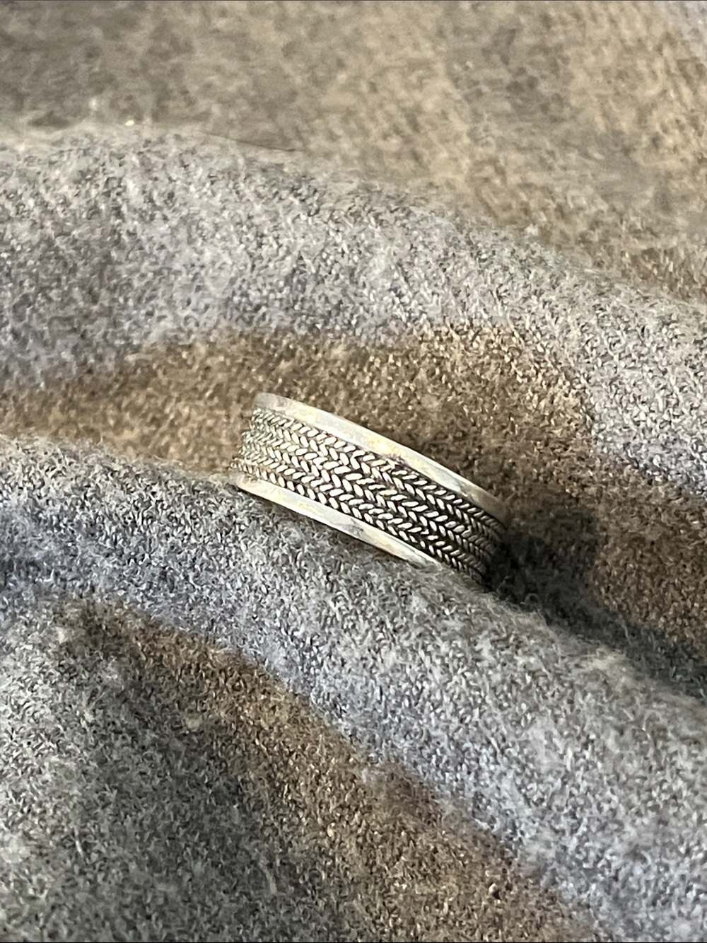 Sterling Wide Rope Braid Band-6 3/4